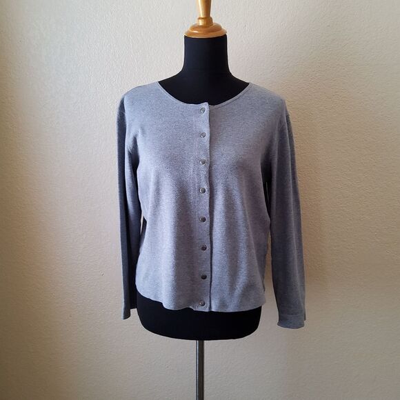 Eileen Fisher Cardigan Knit Sweater Size PS Grey - Picture 1 of 8